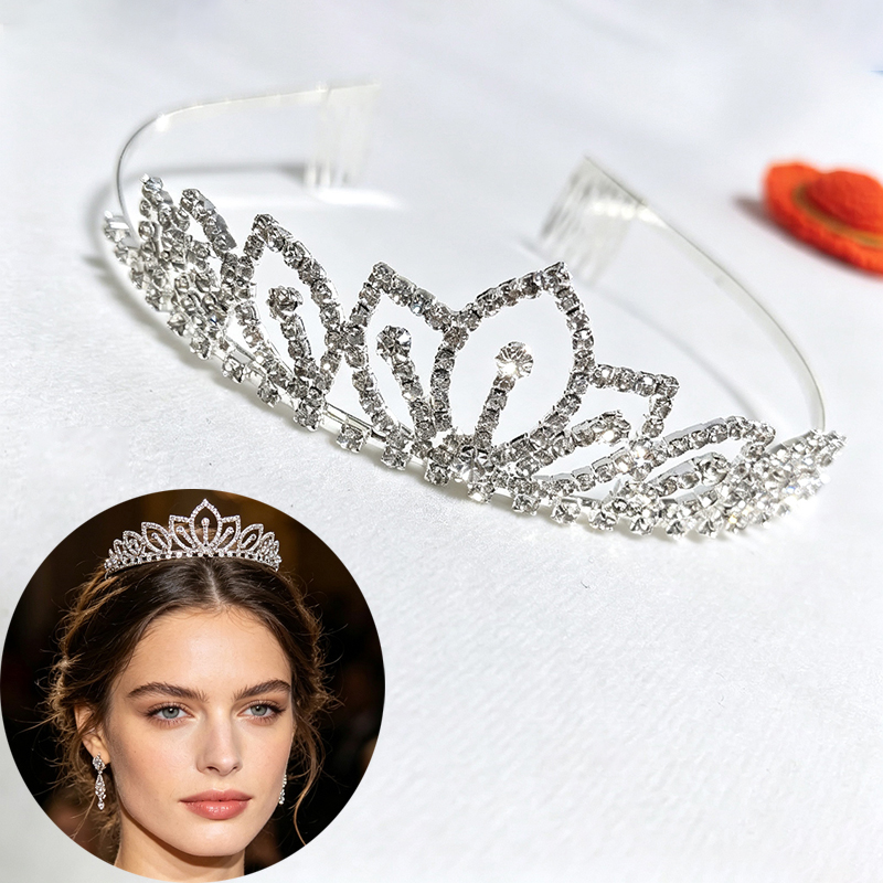 Women'S Vintage Accessories - Corona de Diamantes de Imitación Brillantes