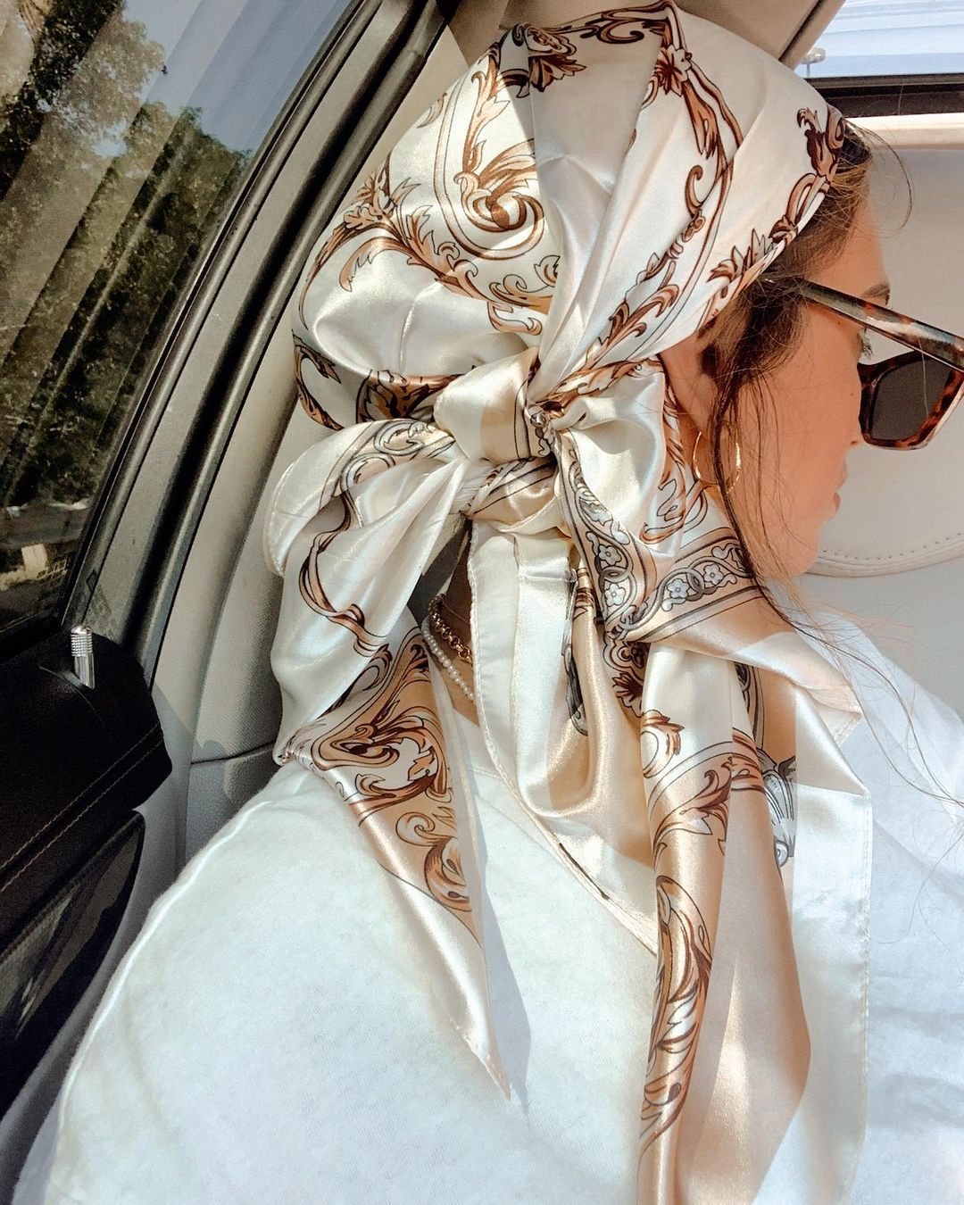 Silk Scarf Square - Bufanda cuadrada de satén para mujer,