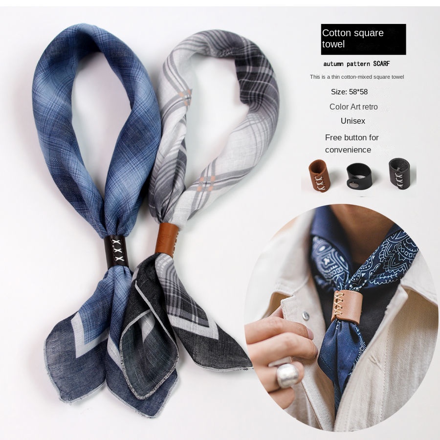Silk Scarf Square - Bufanda cuadrada para hombre con botones,