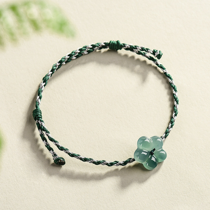 Women'S Vintage Accessories - Pulsera de Jadeíta Birmana con Flor,