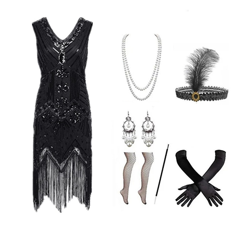 Conjunto de Vestido Flapper de - Women Accessories Kit reseña y precio